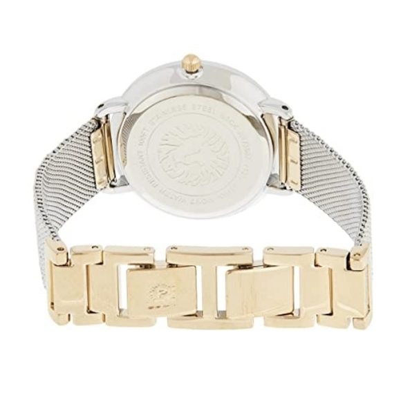 Anne Klein Women's Genuine Diamond Dial Mesh Bracelet Watch - Picture 2 of 6